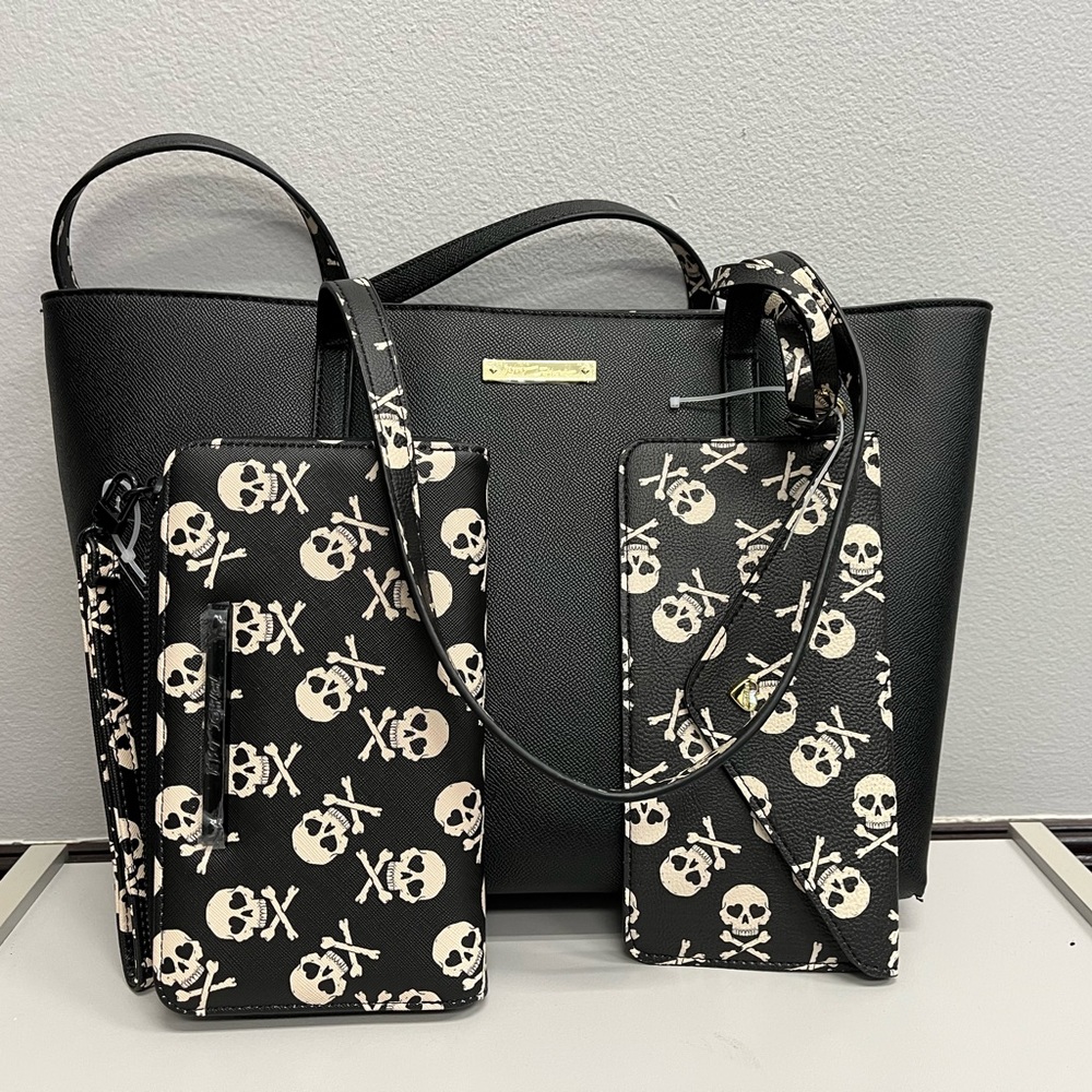 Betsey Johnson Skull Purse and Wallet